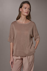 Donna Karan | METALLIC WIDE CUFF SWEATER