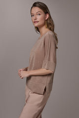Donna Karan | METALLIC WIDE CUFF SWEATER