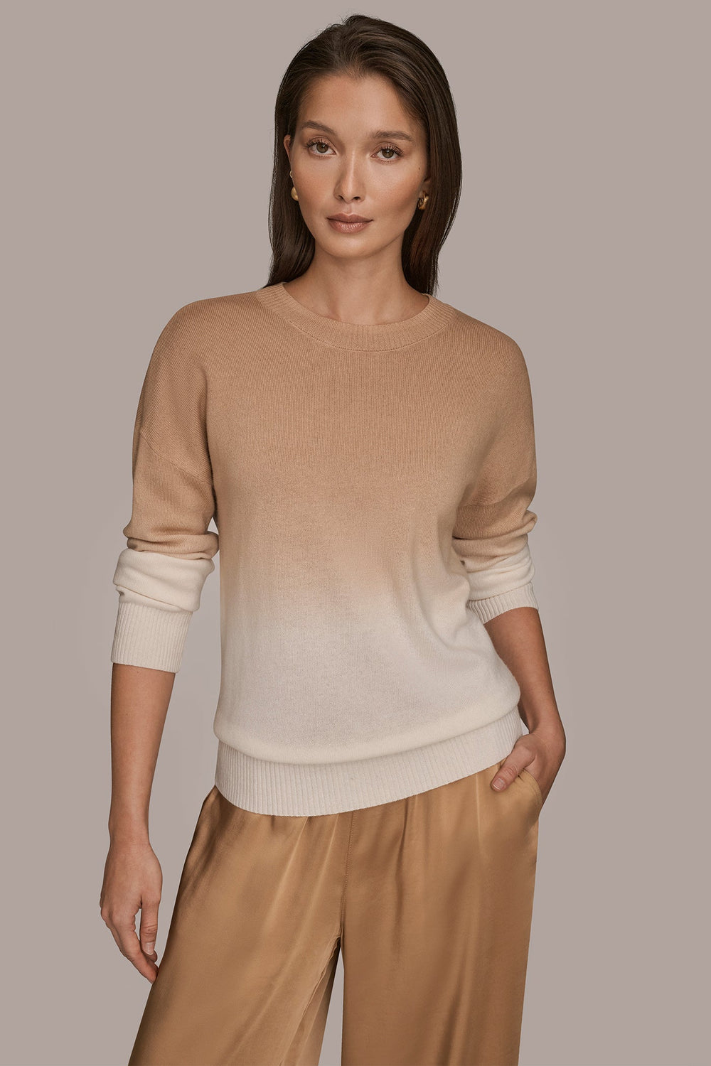 Donna Karan | WOOL AND CASHMERE-BLEND DIP-DYED SWEATER