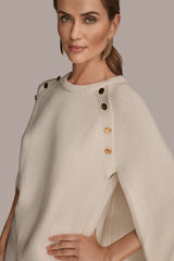 Donna Karan | CAPE-EFFECT BUTTON SWEATER