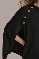 Donna Karan | CAPE-EFFECT BUTTON SWEATER