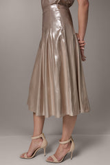 Donna Karan | METALLIC MIDI A-LINE SKIRT