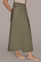 Donna Karan | ASYMMETRIC MIDI WRAP CARGO SKIRT