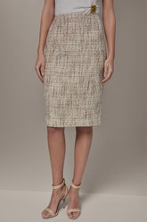 Donna Karan | SEQUIN TWEED MIDI SUIT PENCIL SKIRT