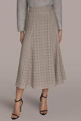 Donna Karan | PERFORATED SWEATER MIDI A-LINE SKIRT