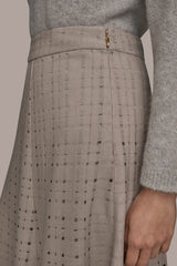Donna Karan | PERFORATED SWEATER MIDI A-LINE SKIRT