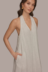 Donna Karan | TWIST-BACK MIDI HALTER DRESS