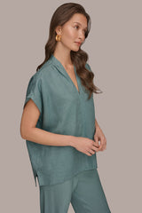 Donna Karan | LINEN SLEEVELESS BLOUSE