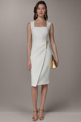 Donna Karan | SLEEVELESS WRAP-EFFECT MIDI DRESS