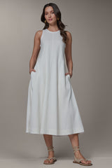 Donna Karan | SLEEVELESS MIDI TRAPEZE DRESS