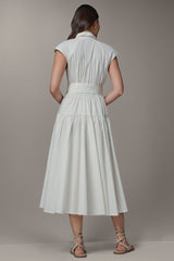 Donna Karan | CAP SLEEVE MIDI SHIRT DRESS
