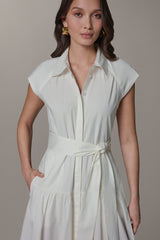 Donna Karan | CAP SLEEVE MIDI SHIRT DRESS