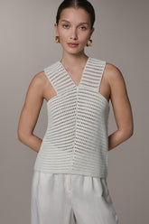 Donna Karan | SLEEVELESS METALLIC SWEATER TANK