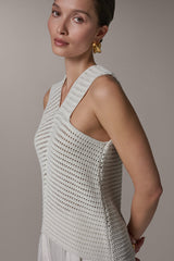 Donna Karan | SLEEVELESS METALLIC SWEATER TANK