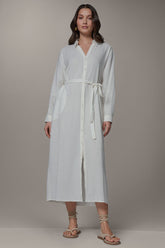Donna Karan | LONG SLEEVE MIDI SHIRT DRESS