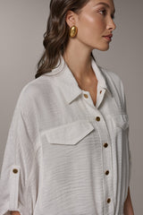Donna Karan | CINCHED HEM SHIRT