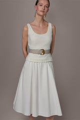 Donna Karan | TWEED MIXED MEDIA MIDI TANK DRESS