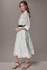 Donna Karan | FLORAL-JACQUARD MIDI SHIRT DRESS
