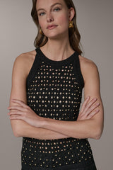 Donna Karan | SLEEVELESS OPEN-STITCH HALTER SWEATER