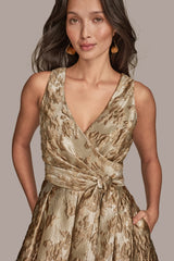 Donna Karan | BROCADE SLEEVELESS WRAP BALL GOWN