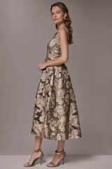 Donna Karan | FLORAL-JACQUARD MIDI GOWN