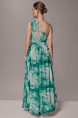 Donna Karan | CHIFFON FLORAL ONE-SHOULDER GOWN