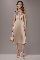 Donna Karan | SILK-CHARMEUSE MIDI A-LINE DRESS