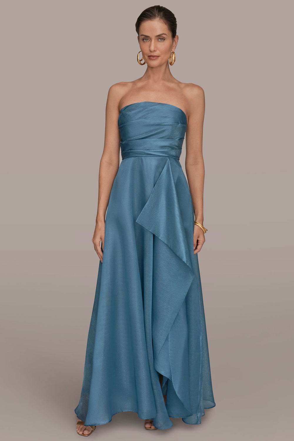 Donna Karan | STRAPLESS RUFFLE A-LINE GOWN