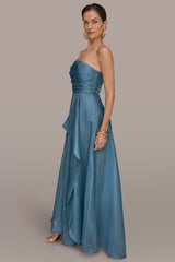 Donna Karan | STRAPLESS RUFFLE A-LINE GOWN