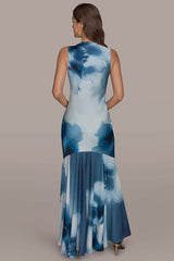 Donna Karan | CHARMEUSE SLEEVELESS FLORAL GOWN