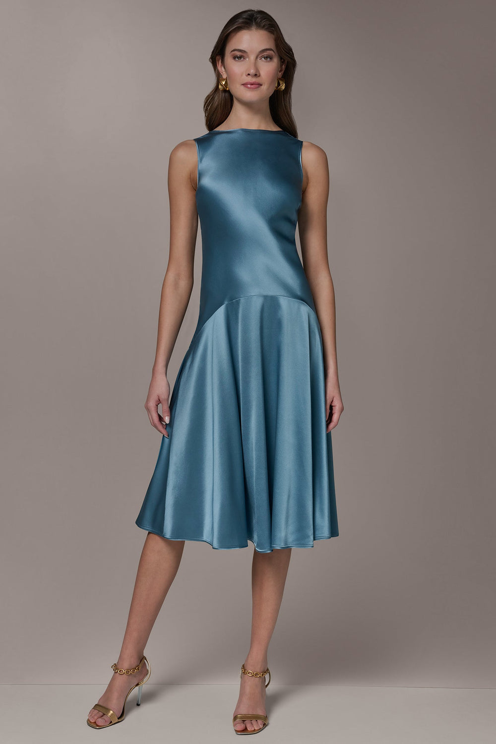 Donna Karan | SILK-CHARMEUSE MIDI A-LINE DRESS