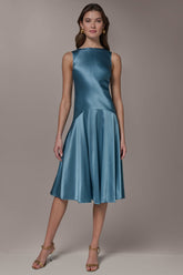Donna Karan | SILK-CHARMEUSE MIDI A-LINE DRESS