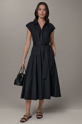 Donna Karan | CAP SLEEVE MIDI SHIRT DRESS