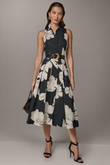Donna Karan | SLEEVELESS MIDI HALTER SHIRT DRESS