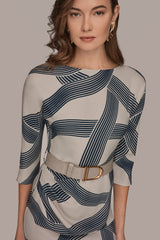 Donna Karan | PRINTED 3/4 SLEEVE SHEATH DRESS