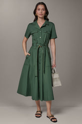 Donna Karan | SHORT SLEEVE MIDI SHIRT DRESS