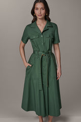 Donna Karan | SHORT SLEEVE MIDI SHIRT DRESS