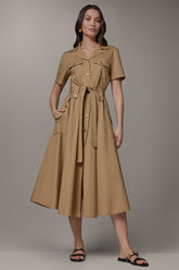 Donna Karan | SHORT SLEEVE MIDI SHIRT DRESS