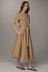 Donna Karan | SHORT SLEEVE MIDI SHIRT DRESS