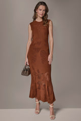 Donna Karan | FLORAL-JACQUARD MIDI SWEATER DRESS