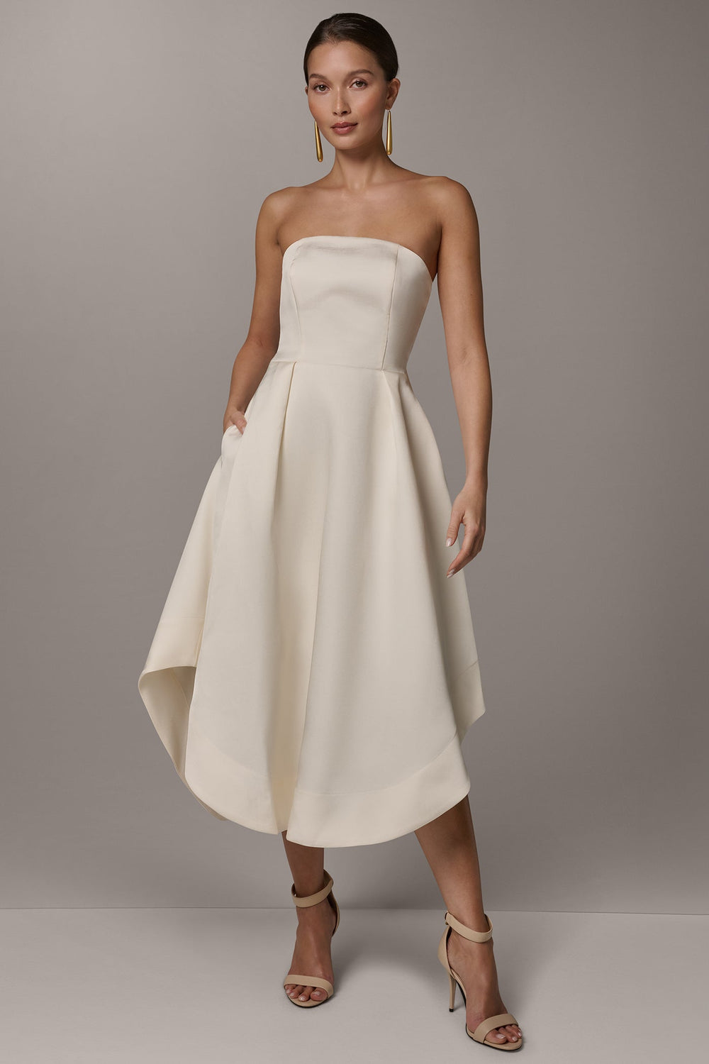 Donna Karan | MIKADO STRAPLESS MIDI GOWN