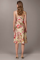 Donna Karan | CHARMEUSE FLORAL MIDI SLIP DRESS