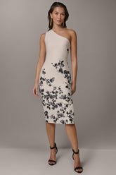 Donna Karan | FLORAL ONE-SHOULDER SHEATH DRESS