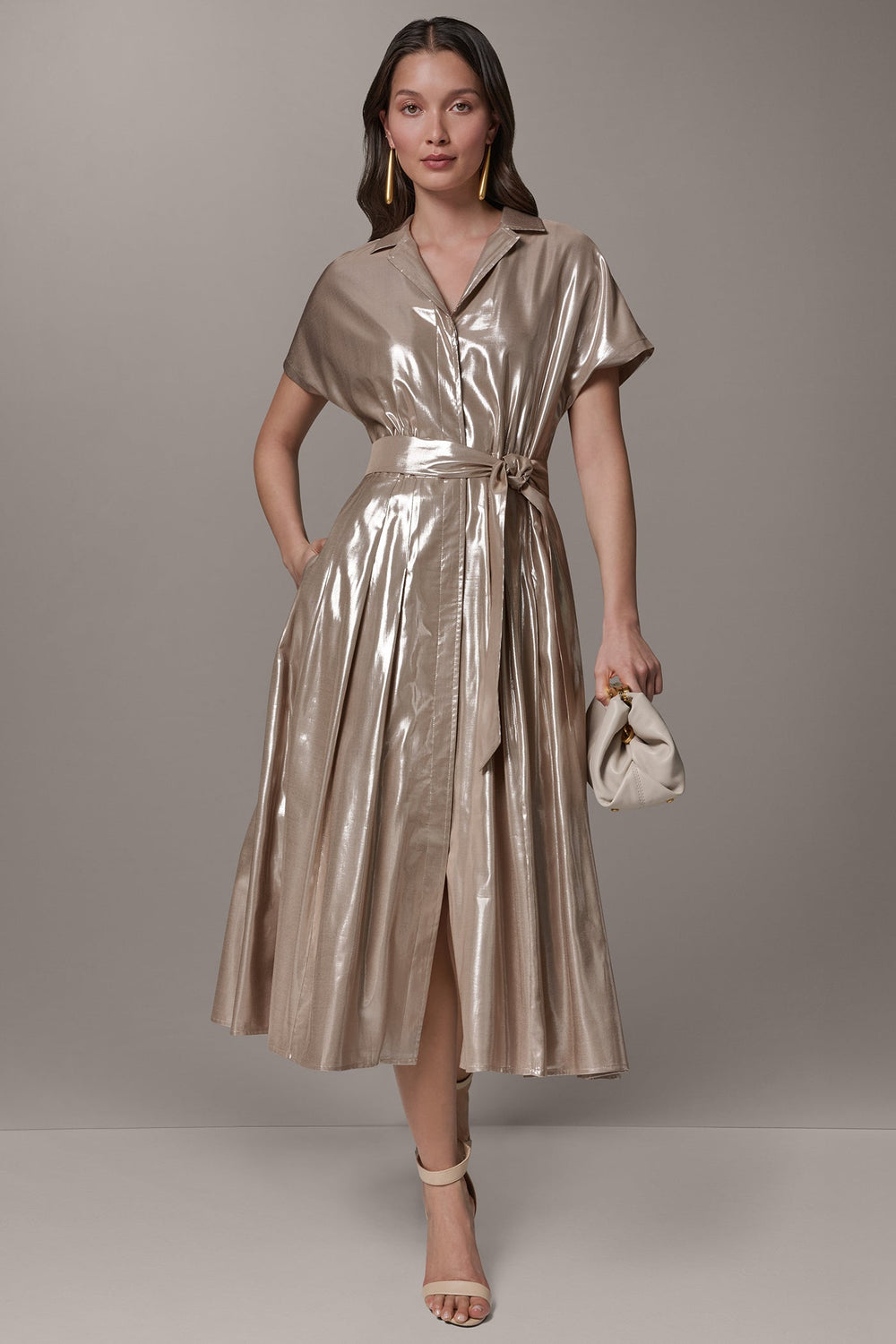 Donna Karan | SHORT SLEEVE MIDI SHIRT DRESS