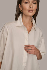 Donna Karan | ELBOW-SLEEVE MINI SHIRT DRESS