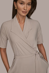Donna Karan | THE MODERN TRAVEL ELBOW-SLEEVE MIDI WRAP DRESS