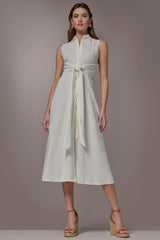 Donna Karan | LINEN-BLEND MIDI SHIRT DRESS
