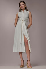 Donna Karan | LINEN-BLEND MIDI SHIRT DRESS