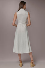 Donna Karan | LINEN-BLEND MIDI SHIRT DRESS
