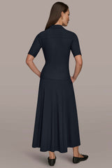 Donna Karan | THE MODERN TRAVEL ELBOW SLEEVE MIDI POLO DRESS